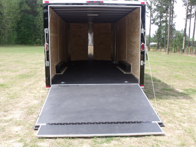 8 5x20 Black Enclosed Trailer With Rubber Floor 747 American Trailer Pros Cargo Trailers Enclosed Trailers Concession Trailers