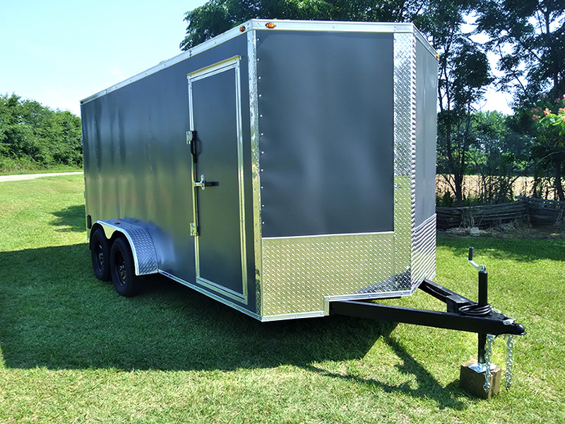 7x16TA Charcoal Enclosed Trailer - 765 :: IN-STOCK - American Trailer